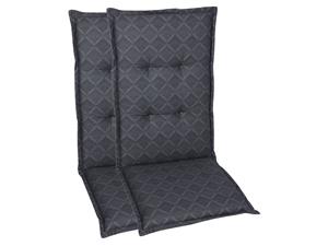 Go-de textil Tuinkussen (Stoelkussens voor stoelen met een lange rugleuning, Antraciet)