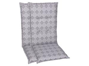 Go-de textil Tuinkussen (Stoelkussens voor stoelen met een lange rugleuning, Grijs)