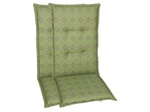 Go-de textil Tuinkussen (Stoelkussens voor stoelen met een lange rugleuning, Groen)