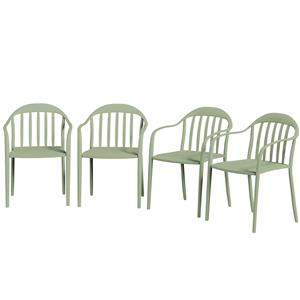 Outsunny 4-delige Set Tuinstoelen Weerbestendig met Armleuning en Rugleuning tot 120 kg Belastbaar