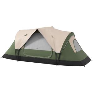 Outsunny Campingtent, 2 Ruimtes, Verwijderbare Scheidingswand, voor 6 Personen, Waterdicht, Donkergroen