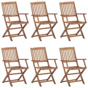 vidaXL Tuinstoelen 6 st inklapbaar met kussens massief acaciahout