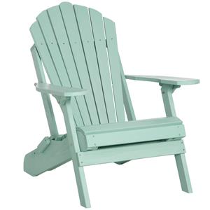 Outsunny Adirondack Tuinstoel met Uitschuifbare Voetensteun en Opvouwbaar Ontwerp - Groen