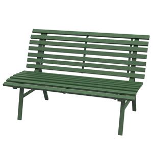 Outsunny groene tuinbank, stijlvol latdesign, weerbestendig aluminium, comfortabel voor 3 personen, 123 x 67 x 79 cm, perfect voor buiten | Aosom.nl