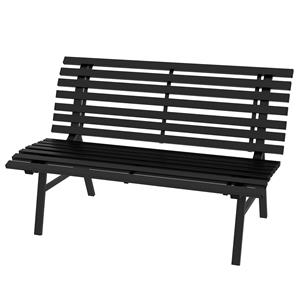 Outsunny Tuinbank Zitbank Parkbank, Latdesign, Weerbestendig, Aluminium, 123 x 67 x 79 cm, Zwart