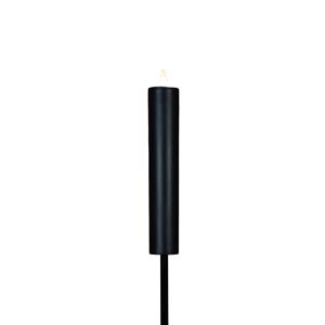 Anna's Collection Solar kaars fakkel - zwart - tuinsteker - H76 cm - 3D lont - timer functie - tuinlamp -