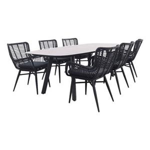Taste by 4 Seasons Outdoor Taste Manolo deens ovaal|Jasmine tuinset - Antraciet - 7-delig