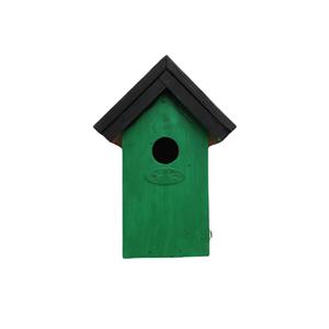 Lifetime Garden Houten vogelhuisje/nestkastje 22 cm - zwart/groen Dhz schilderen pakket -