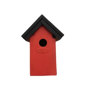 Lifetime Garden Houten vogelhuisje/nestkastje 22 cm - zwart/rood Dhz schilderen pakket -
