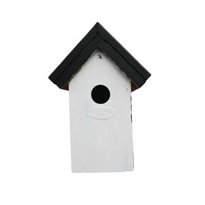 Lifetime Garden Houten vogelhuisje/nestkastje 22 cm - zwart/wit DHZ schilderen pakket -