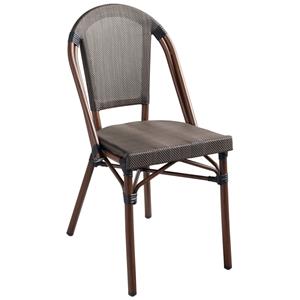 Vega Stoel Rimalia zonder armleuning; 46x53x87.5 cm (BxDxH); zitting antraciet, frame bruin; 2 stuk / verpakking