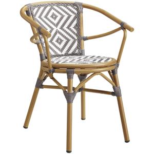 Vega Stoel Estilo; 59x63x76 cm (BxDxH); zitting grijs, frame bruin; 2 stuk / verpakking