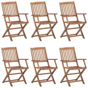 vidaXL Tuinstoelen 6 st inklapbaar met kussens massief acaciahout