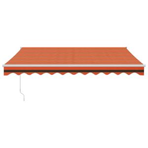 vidaXL Luifel uittrekbaar 3,5x2,5 m stof en aluminium oranje en bruin