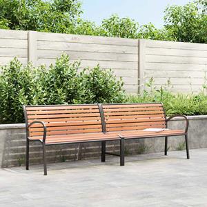vidaXL Tuinbank 231 cm hout en gepoedercoat staal bruin