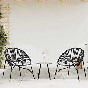 vidaXL Tuinei stoel poly rattan zwart