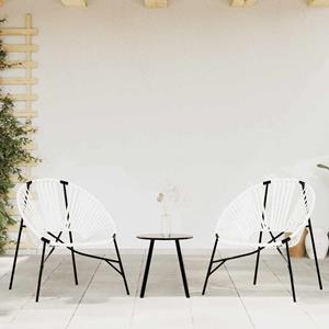 vidaXL Tuinstoel Egg poly rattan zwart wit