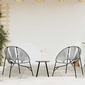 vidaXL Tuinstoel Egg poly rattan zwart en lichtgrijs