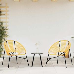 vidaXL Tuinstoel Egg poly rattan zwart en geel