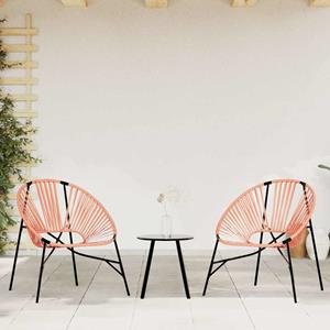 vidaXL Tuinstoel Egg poly rattan zwart en oranje