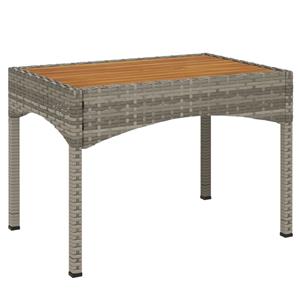 vidaXL Tuinstoelen 2 st verstelbaar met tafel poly rattan grijs