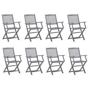 vidaXL Tuinstoelen 8 st inklapbaar met kussens massief acaciahout