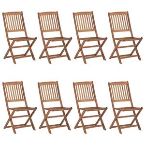 vidaXL Tuinstoelen 8 st inklapbaar met kussens massief acaciahout
