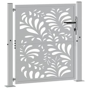 vidaXL Poort met golfontwerp 105x105 cm weervast staal