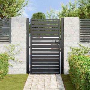 vidaXL Tuinpoort afsluitbaar 100x150 cm aluminium zwart