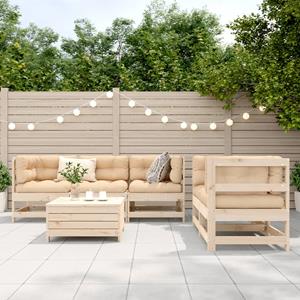 vidaXL 6-delige Loungeset massief grenenhout