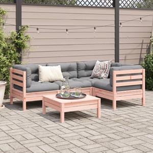 vidaXL 5-delige Loungeset met kussens massief douglas vurenhout