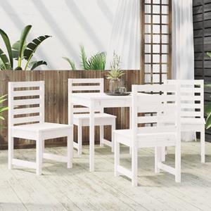 vidaXL 5-delige Tuinset massief grenenhout wit