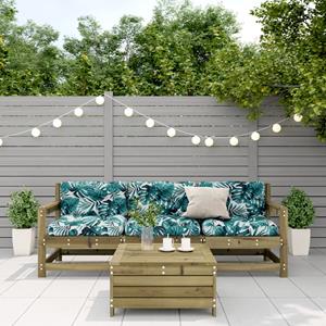vidaXL 4-delige Loungeset met kussens geïmpregneerd grenenhout