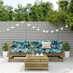 vidaXL 4-delige Loungeset met kussens geïmpregneerd grenenhout