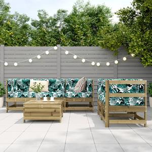 vidaXL 6-delige Loungeset geïmpregneerd grenenhout