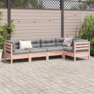 vidaXL 5-delige Loungeset met kussens massief douglas vurenhout
