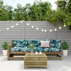 vidaXL 4-delige Loungeset met kussens geïmpregneerd grenenhout