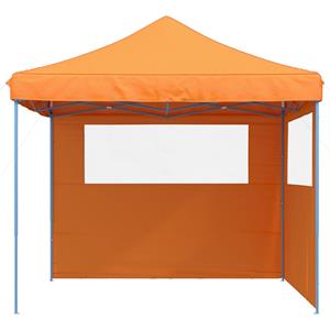 vidaXL Partytent inklapbaar pop-up met 2 zijwanden oranje