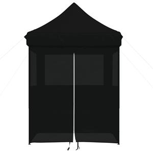 vidaXL Partytent inklapbaar pop-up met 4 zijwanden zwart