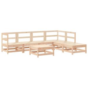 vidaXL 7-delige Loungeset met kussens massief teak