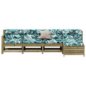 vidaXL 5-delige Loungeset met kussens geïmpregneerd grenenhout