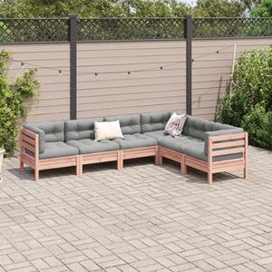 vidaXL 6-delige Loungeset met kussens massief douglas vurenhout