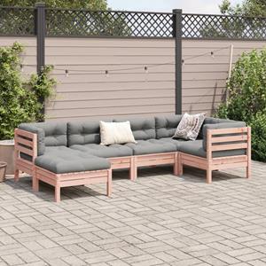 vidaXL 6-delige Loungeset met kussens massief douglas vurenhout