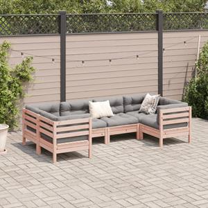 vidaXL 6-delige Loungeset met kussens massief douglas vurenhout
