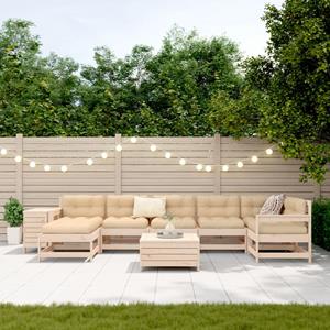 vidaXL 9-delige Loungeset massief grenenhout