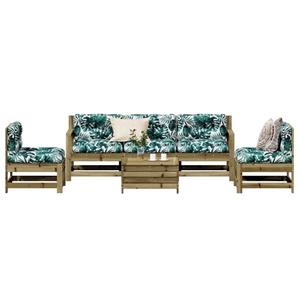 vidaXL 6-delige Loungeset met kussens geïmpregneerd grenenhout