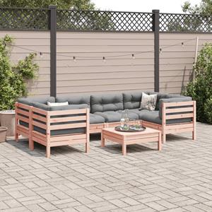 vidaXL 7-delige Loungeset met kussens massief douglas vurenhout