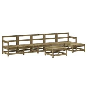 vidaXL 7-delige Loungeset met kussens geïmpregneerd grenenhout