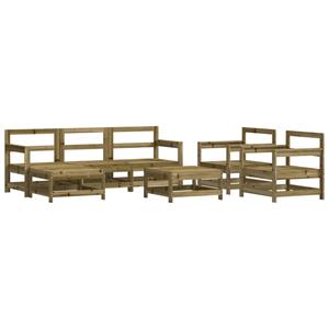 vidaXL 7-delige Loungeset met kussens geïmpregneerd grenenhout