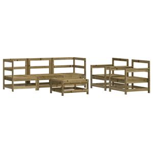 vidaXL 6-delige Loungeset met kussens geïmpregneerd grenenhout